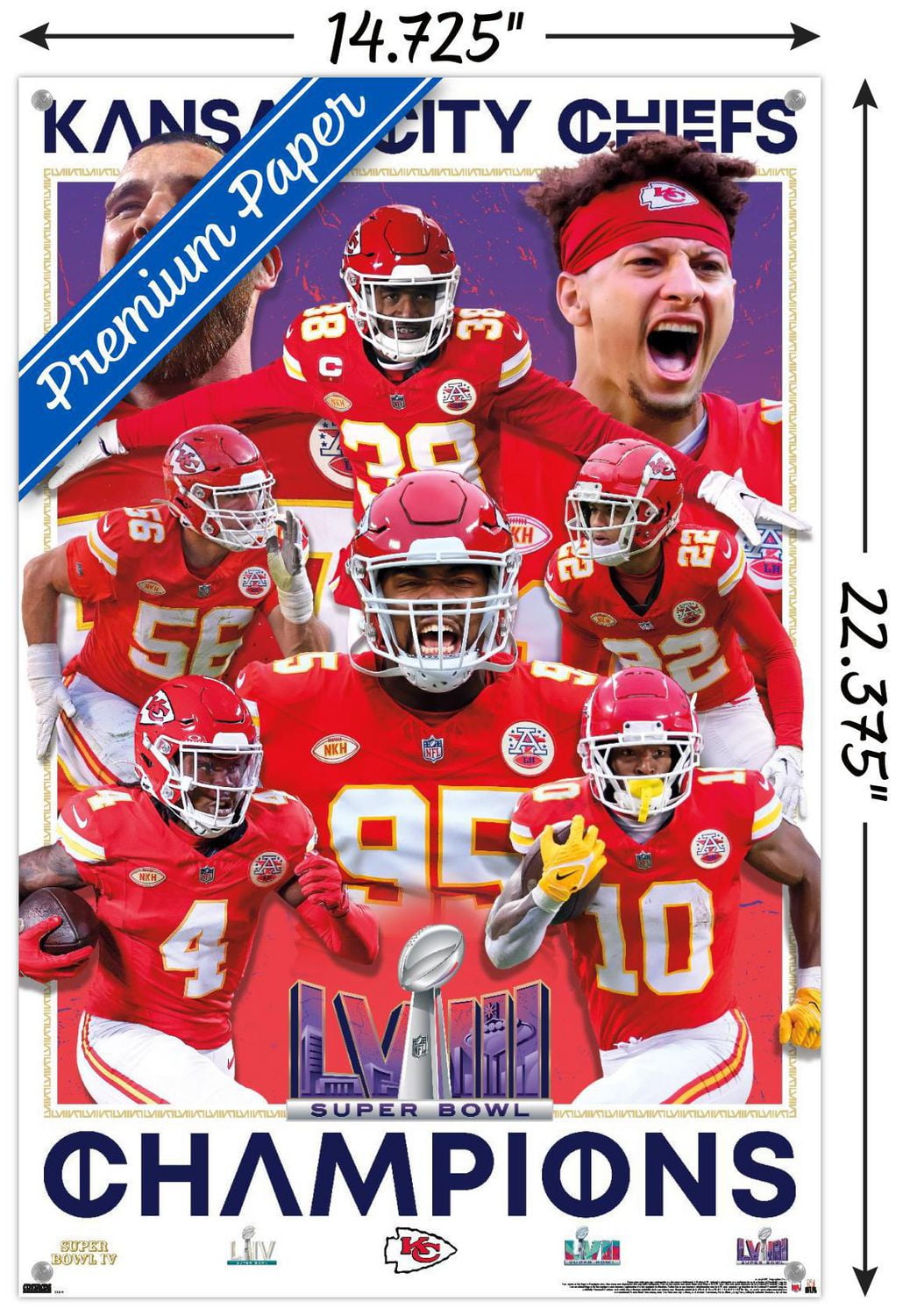 NFL Kansas City Chiefs - Super Bowl LVIII Champions Wall Poster