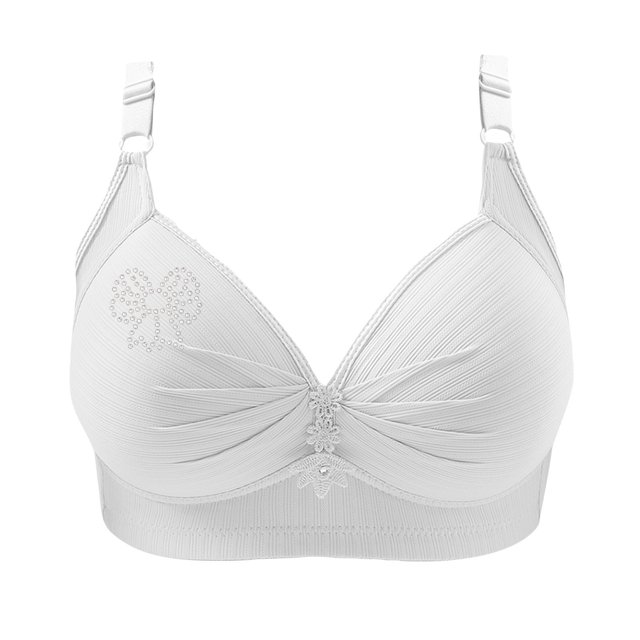 Birdeem Bras for Women Womans Printing Gathered Together Large Size Daily Bra Underwear No Rims