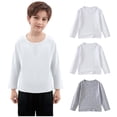 thumbnail image 2 of ZACPNCV Chandails Molletonnés à Col Rond pour Filles 3 Pcs, Chandails à Manches Longues pour Enfants, Hauts, Chandail d'Automne, Blanc, 2-3 Ans, 2 of 8