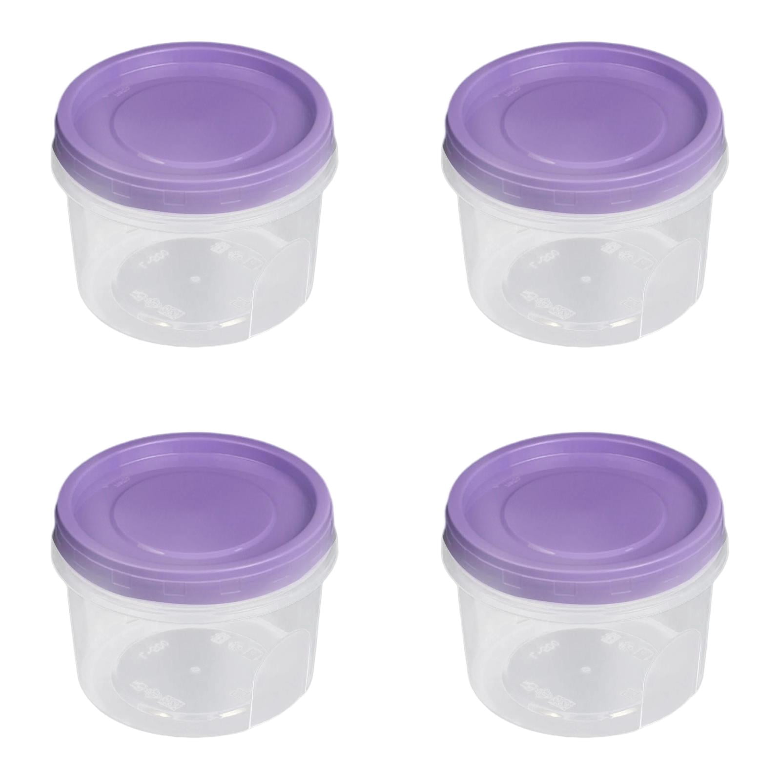 Food Storage Containers, Plastic Food Containers with Lids, Soup, Meal Prep Containers, BPA Free, Stackable, Leakproof, Microwave/Dishwasher/Freezer Safe, 4 Pcs, 3.46x2.99"