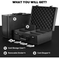 thumbnail image 3 of Trading Card Storage Box with Combination Lock, Toploader Storage Box for 3" X 4" 35pt Rigid Cards, Top Loader Storage Hard Case, Sports Card Case (Holds 600+ Toploaders, Black), 3 of 6