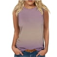 thumbnail image 1 of Plebaso Débardeurs 2025 pour Femmes Sans Manches à Col Rond T-Shirts Décontractés à Imprimé Dégradé Blouses d'Été T-Shirts, 1 of 4