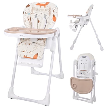 Foldable Baby High Chair, Portable Baby Feeding Dining Chair with Adjustable Food Tray&Footrest&6-Position Seat Height, 3 Reclining Backrest, Hidden Rear Wheels