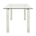 thumbnail image 3 of Emma Dining Table in Chrome, Rectangular Dining Table, Glass Dining Table, Stainless Steel Dining Table, Clear Glass Dining Table, Modern Rectangle Dining Table, Kitchen Dining Table with Tempered Gla, 3 of 5