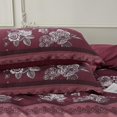 thumbnail image 3 of wqlpp-Red Floral Duvet Cover Boho Style Full Size Microfiber Duvet Cover Botanical Flower Bedding Set 3 Pcs 1 Duvet Cover with Zipper Ties 2 Pillow Shams, 3 of 4
