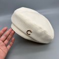 thumbnail image 2 of Femmes Bonnet de Tous les Jours Porter Easy-matching Chic Tricot Texture Femmes Béret, 2 of 5