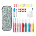 thumbnail image 3 of Crochet Hook Case Durable Travel Zipper Bag Tools Organizer Needle Organiser Grey, 3 of 8