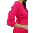 thumbnail image 3 of Bimba Women's 3/4 Sleeve Summer Cotton Maxi Dress Drawstring Waist, 3 of 9