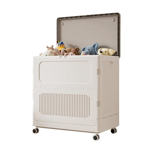 GOGRANT Rolling Laundry Hamper with Lid, 123L Large Collapsible Storage Bin with Wheels for Clothes Blankets Toys, Portable Plastic Organizer for Bedroom Closet Laundry Room