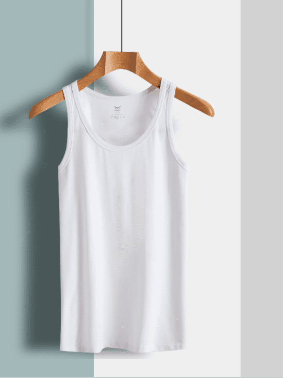 100% Cotton Tank Tops Sleeveless Crewneck A-Shirts Basic Solid Undershirts Vests 4 Pack - White