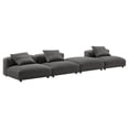 thumbnail image 4 of Modway Solace Sectionnel Modulaire 4 Pcs en Tissu Rembourré, Couleur Charbon, 4 of 11