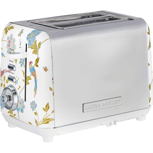 Laura Ashley Grille-Pain 2 Tranches, Blanc Elveden
