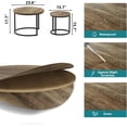 thumbnail image 2 of Semiocthome Modern Round Nesting Coffee Table Set,End Table Metal Frame for Living Room,23.6",Brown, 2 of 8