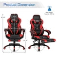 thumbnail image 2 of Gymax Chaise de Bureau pour Ordinateur Chaise de Jeu Réglable Pivotante avec Repose-Pieds Rouge, 2 of 10
