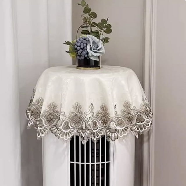 CHOK Lace Jacquard Tablecloth Macrame Round Doily Table Topper Decoration Cover for Home Dresser Scarf and Table Centerpiece
