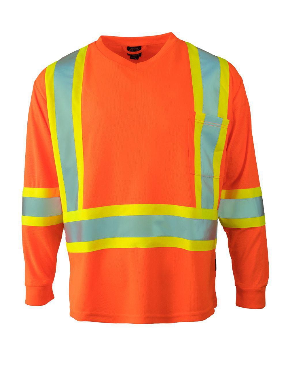 T-shirt de sécurité à manches longues Forcefield Hi Vis col V