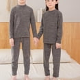 thumbnail image 4 of YUNAFFT Ensemble de sous-Vêtements Thermiques Sans Coutures pour Enfants Confort de Base Manches Longues Col Rond Couleur Unie Pyjama Chaud Superposable pour Garçons et Filles Âge 1-14, 4 of 5