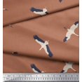 thumbnail image 1 of Soimoi Brown polyester Crepe Fabric Flying Stork Bird Decor Fabric Printed Yard 42 Inch Wide, 1 of 5