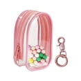 thumbnail image 1 of MERIGLARE Clear Figure Display Bag with Keychain Mini Doll Storage Bag for Mini Figure Light Pink, 1 of 7