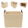 thumbnail image 3 of Clothes Storage Organizer Woven Toys Storage Basket Rustic Woven Storage Basket with Handles, 3 of 8