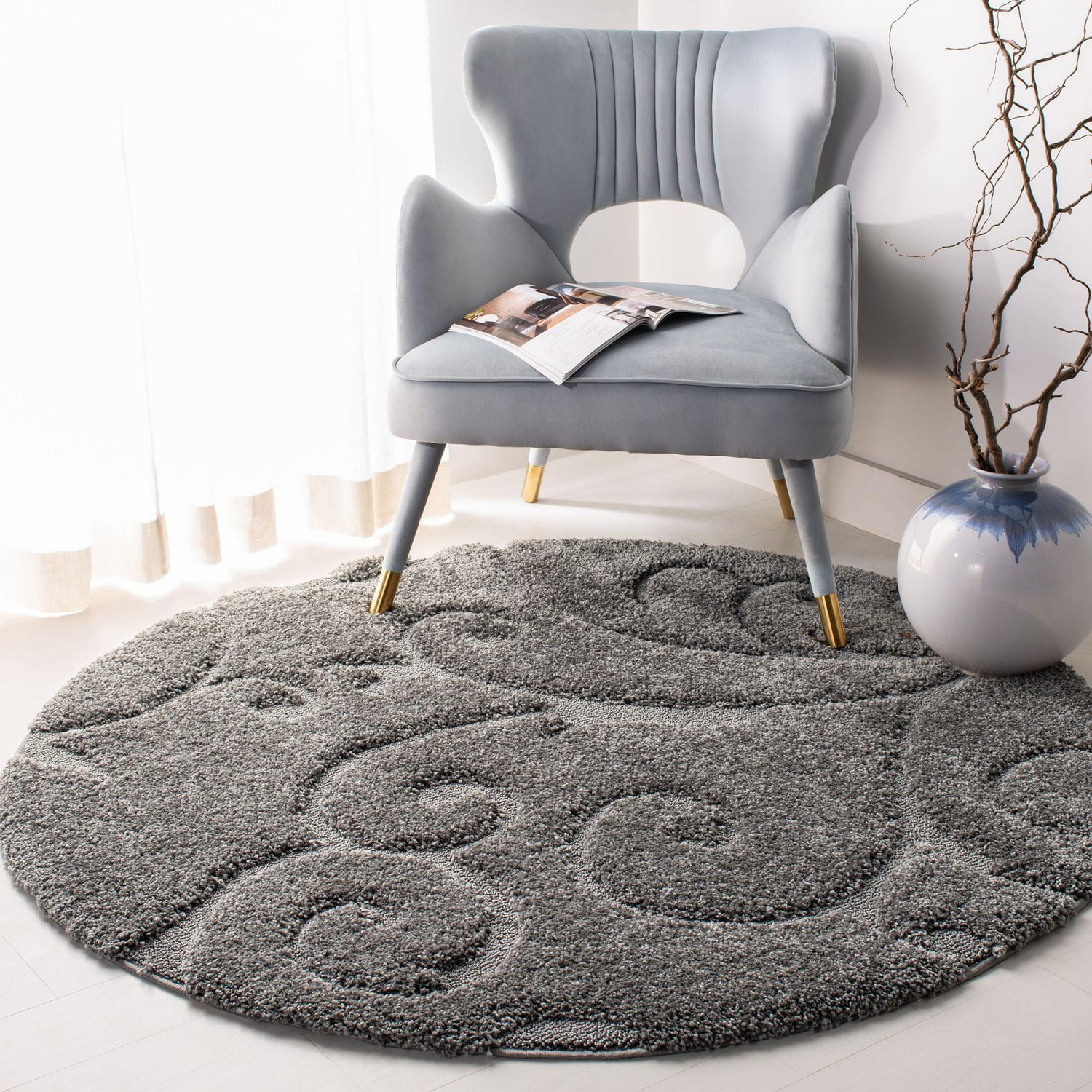 SAFAVIEH Florida Douglas Floral Vines Shag Area Rug