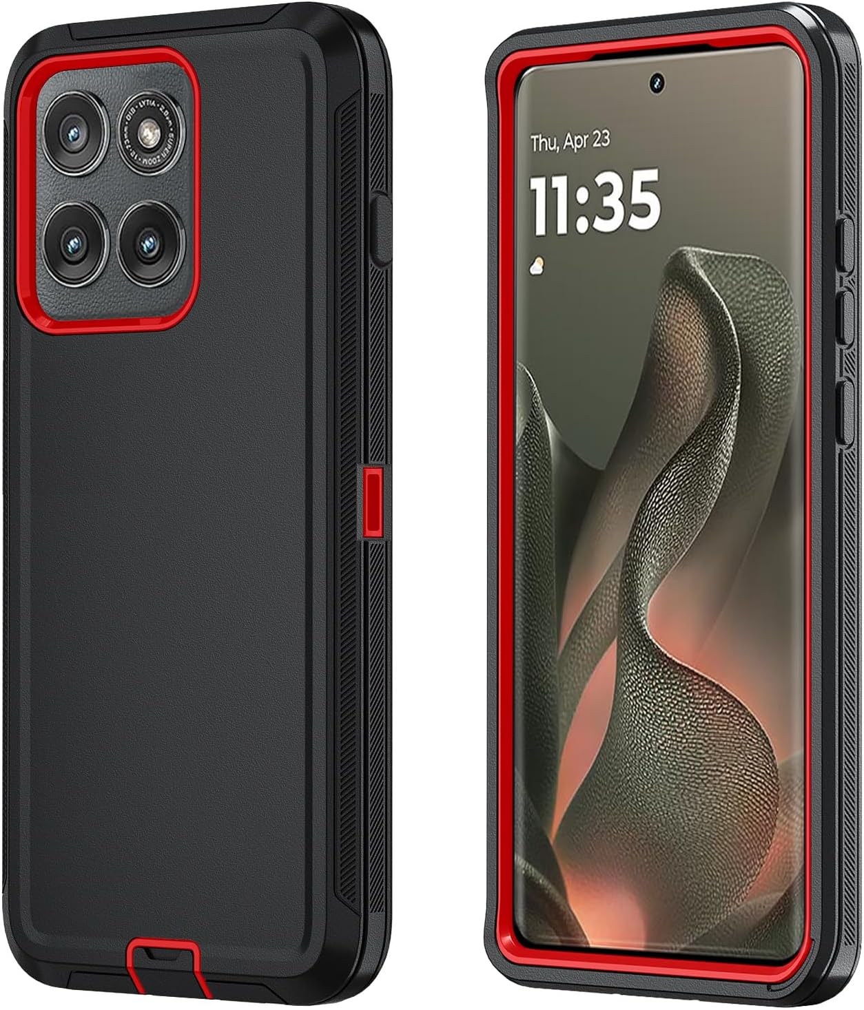 HCTian Phone Case for Motorola Moto Edge 5G 2025 Case, Heavy Duty Shockproof & Dropproof 3-Layer Cover Phone Case for Moto Edge 2025