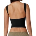 thumbnail image 4 of Timegard Camisoles Courtes pour Femmes Col Ras du Cou Sans Manches Ajustées Chemises Couleur Unie Hauts de Sortie, 4 of 6