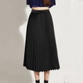 thumbnail image 4 of Womens Solid Pleated Elegant Midi Elastic Waist Maxi Skirt, 4 of 6