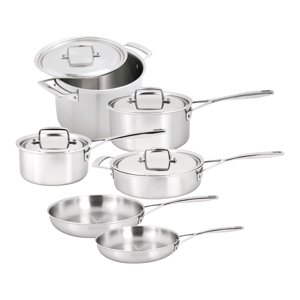 DEMEYERE Essentiel 5 10 Pièce 18/10 Ensemble d'articles de cuisine en acier inoxydable