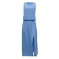 thumbnail image 4 of Ketyyh-chn99 Robes Femmes Été Robe Mini Robe de Fête Robe T-shirt Décontractée Robes Manches Longues Robe Bohème de Plage Bleu,2TG, 4 of 5