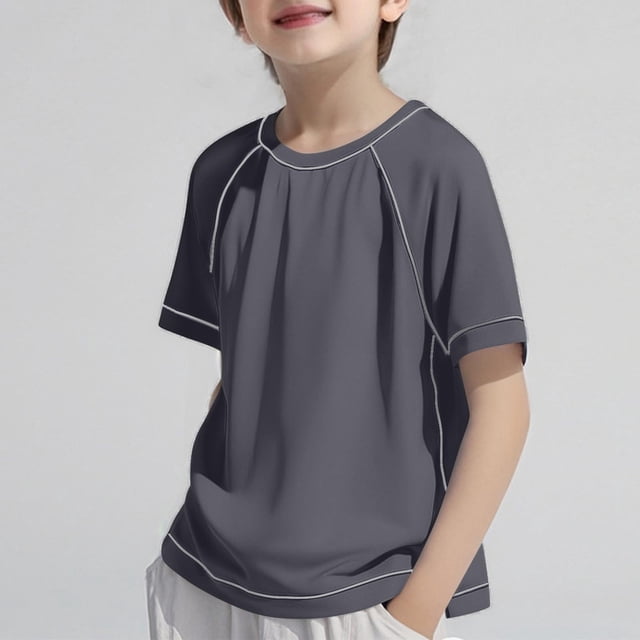 hengsof T-Shirt de Sport d'Été pour Filles en Soie Glacée Confortable et Respirant à Manches Courtes Col Rond Haut Évacuant l'Humidité T-Shirt de Sport