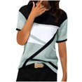 thumbnail image 2 of Babysbule T-Shirts à Manches Courtes pour Femmes T-shirt Décontracté pour Femmes à Imprimé Géométrique Blouse d'Été pour Dames Col Rond Hauts Décontractés, 2 of 3