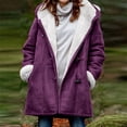 thumbnail image 1 of XZNGL Women Winter Plus Size Solid Plus Velvet Coat Long Sleeve Horn Buckle Pocket Overcoat Tops, 1 of 1