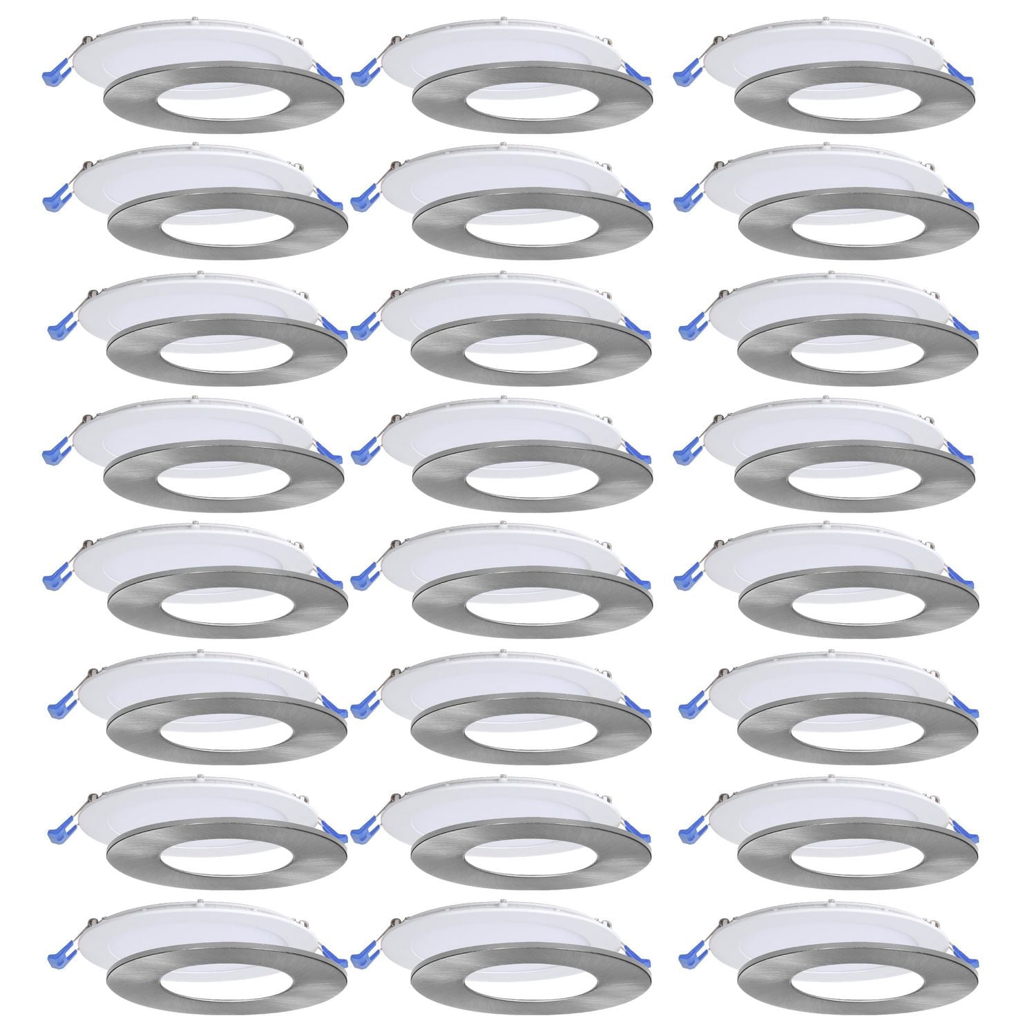 Luminaire encastré profilé DEL 6 po, ensemble de 24, Pour plafonds isolés et non isolés, Intensité réglable, 15W = 90W, 1125 lumens, 4000K (Blanc Froid) grande boîte de jonction, système de connexion