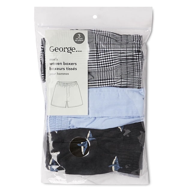 George Men's Woven Boxers 3-Pack