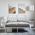 thumbnail image 2 of vidaXL Metal Bed Frame with Headboard White 135x190 cm Double, 2 of 5