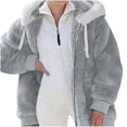thumbnail image 1 of CEHVOM Veste à Capuche Zippée en Peluche Chaude pour Femmes Grande Taille Hiver, 1 of 5