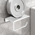 thumbnail image 3 of Toilet Paper Holder Stand with Storage, White Toilet Paper Holder Stand Non-Perforated Tissue Rack for Bathroom Wall Mounted, 3 of 6
