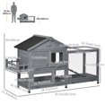 thumbnail image 3 of PawHut Wooden Rabbit Hutch with Openable Roof, Storage Box, Dark Grey, 3 of 10