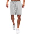 thumbnail image 1 of EOYWHK Big and Tall Linen Shorts for Men with Pockets,5" Inseam Summer Athletic Basketball Shorts,Quick Drying Breathable Elastic Waistband with Drawstring Pockets ,M-5XL, 1 of 5