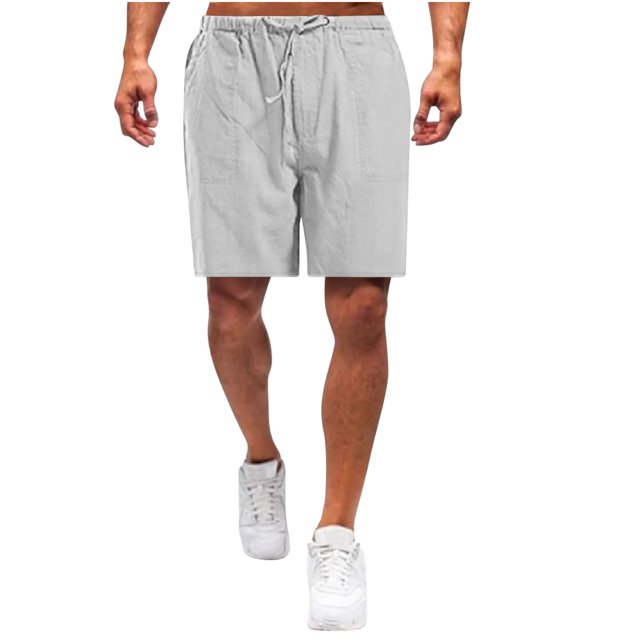 EOYWHK Big and Tall Linen Shorts for Men with Pockets,5" Inseam Summer Athletic Basketball Shorts,Quick Drying Breathable Elastic Waistband with Drawstring Pockets ,M-5XL