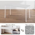 thumbnail image 4 of Folding Table 4 Foot with UpholsteRed PU Leather Tabletop,Heavy Duty Metal Legs,Collapsible Design & Shelf Bracket,No Assembly RequiRed ,Indoor Outdoor Use(Chair Not Included),Gray, 4 of 7