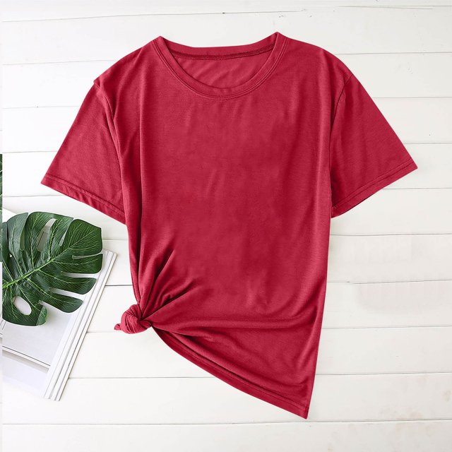 Styesk T-Shirts pour Homme Mode Décontractée Chemise Unie T-Shirt à Col Rond Haut à Manches Courtes Blouses