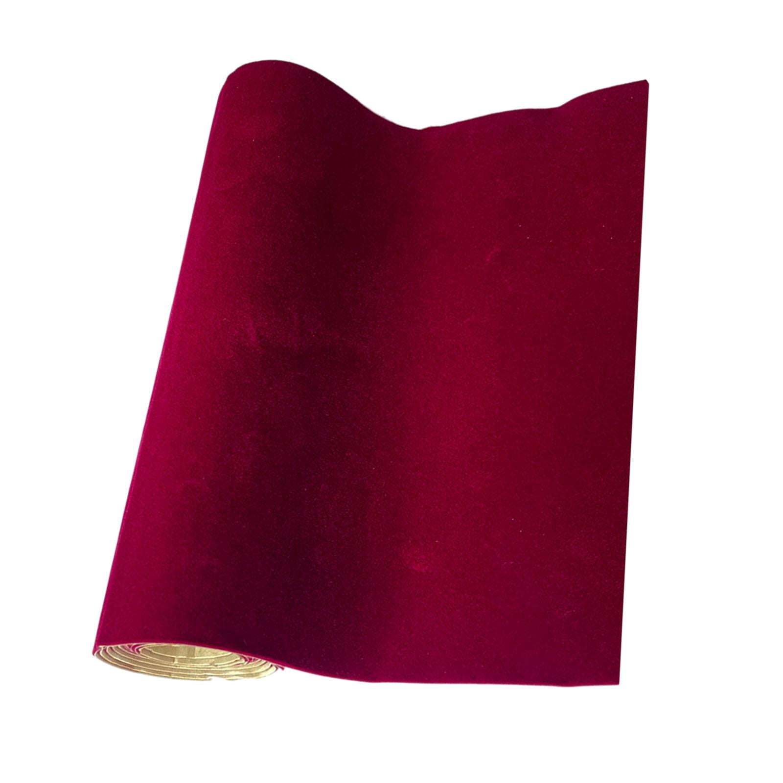 GUOOL Flannel Fabric Peel Sticker Contact Paper Liner for Jewelry Drawer Costumes Red dark Red