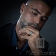 thumbnail image 3 of Men's Titanium Wedding Band Ring with Double Row Cubic Zirconia, Comfort Fit, 3 of 6
