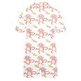thumbnail image 2 of Jamicy Pyjama Mignon Femme Mode Décontractée Imprimé T-Shirt à Manches Courtes à Col à Revers avec Short Ample Confortable Ensemble de Pyjama pour la Maison, 2 of 3