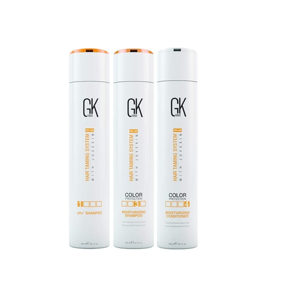 Global Kératine GK Hair Shampooing et Revitalisant Hydratants 300 ml - Prétraitement pH+ Shampooing Clarifiant à l'Aloès, aux Vitamines et aux Huiles Naturelles (10,1 fl oz)