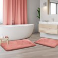 thumbnail image 2 of Set of 2 Large Clara Clark Bath Mat Bathroom Rug - Absorbent Memory Foam Bath Rugs - Non-Slip, Cozy Velvet Feel Microfiber Bathrug, Plush Shower, Toilet- Floor Bathmats Carpet - Misty Rose - 20"x32", 2 of 6