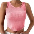 thumbnail image 1 of RKSTN Womens Tank Tops Crewneck Slim Fit Basic Solid Color Casual Summer Sleeveless Crop Tops, 1 of 9