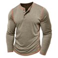 thumbnail image 4 of RXIRUCGD Chemise Décontractée pour Homme à Couleur Unie, Boutonnée, à Col Rond, à Manches Longues, Kaki, Taille : M, 4 of 9